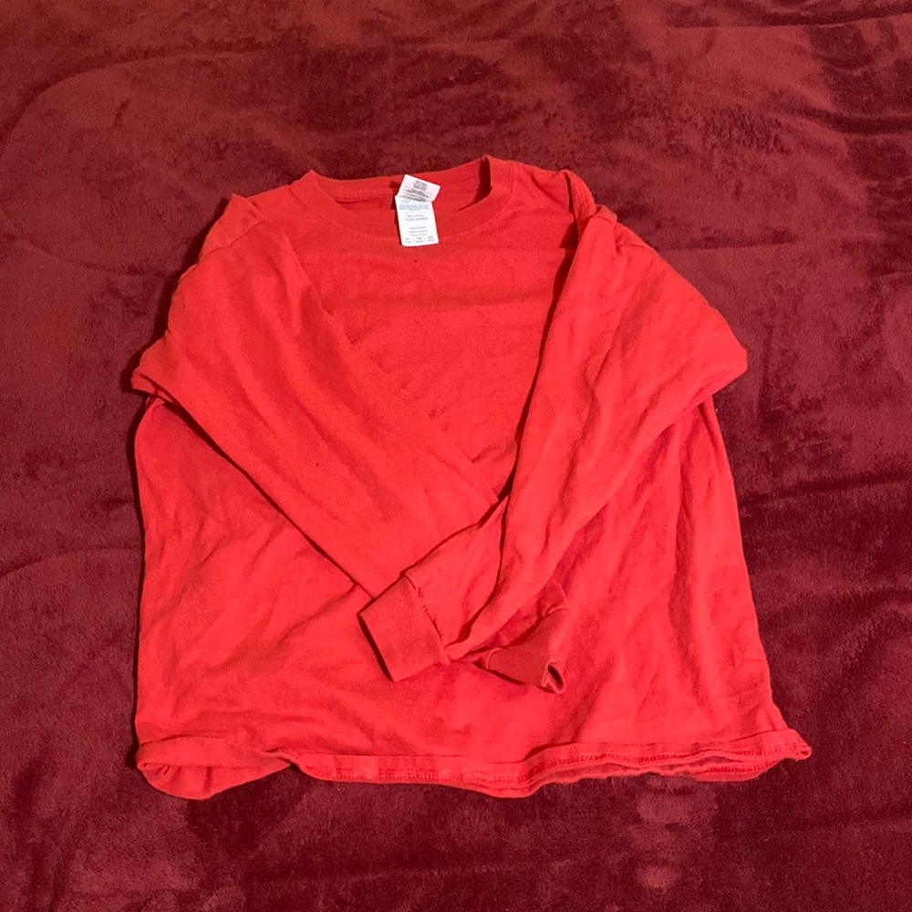 long sleeve GILDAN cotton tee(RED)
